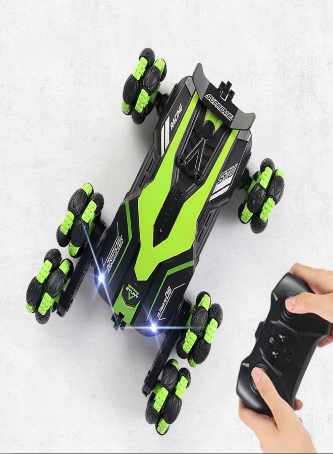 SHIPEASE سيارة SHIPEASE بست عجلات تعمل بجهاز تحكم عن بعد 2.4G للطرق الوعرة، شاحنة وحشية مزدوجة الجوانب، سيارة حركات بهلوانية، سيارة انزلاق دوارة 360 درجة، لعبة للأطفال من 3 إلى 8 سنوات (متعددة الألوان) - Image 1